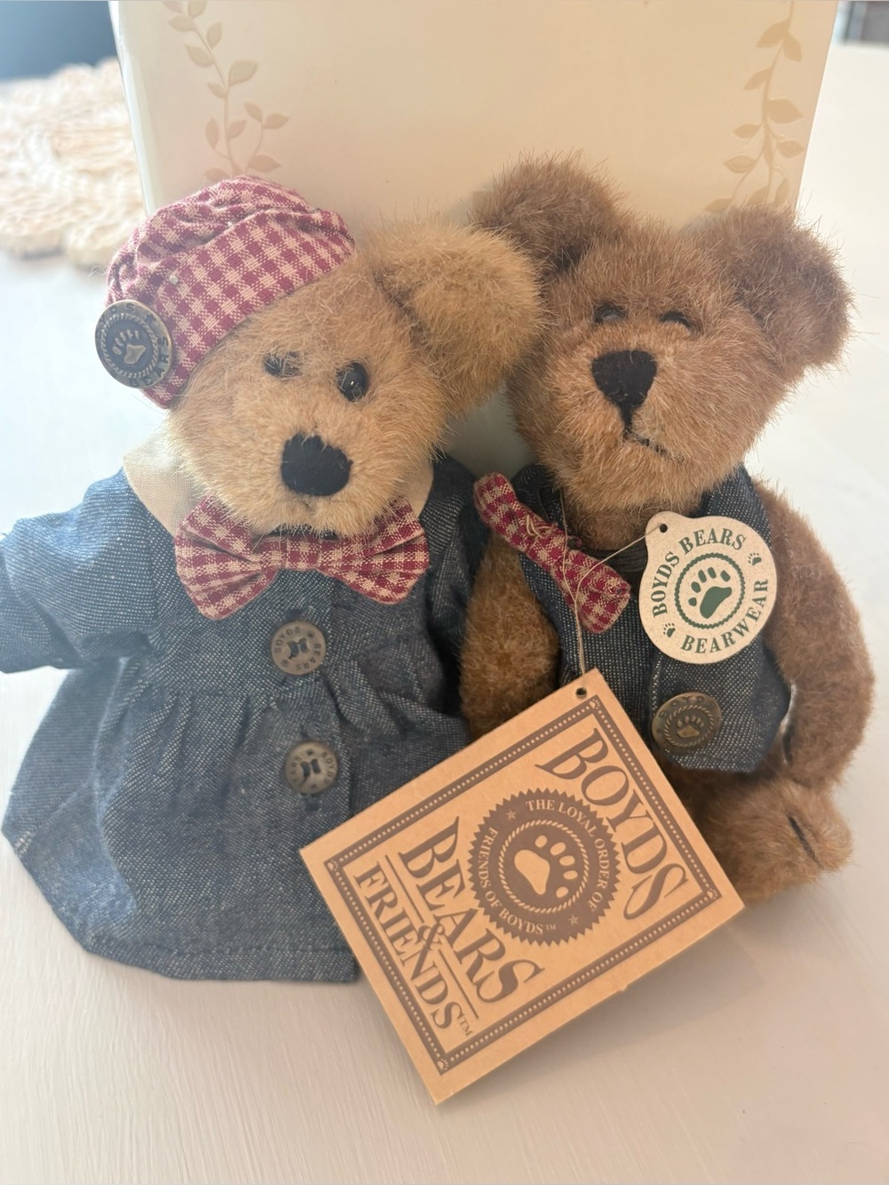 Boyds Bears‎ Pair - JB and Emmy Lou Bear Retired in 1990s
